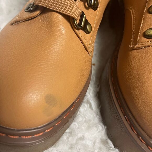 Sam Edelman Circus Synthetic tan lace up Combat Moto Boot chunky soles Size 8.5M - Picture 14 of 14